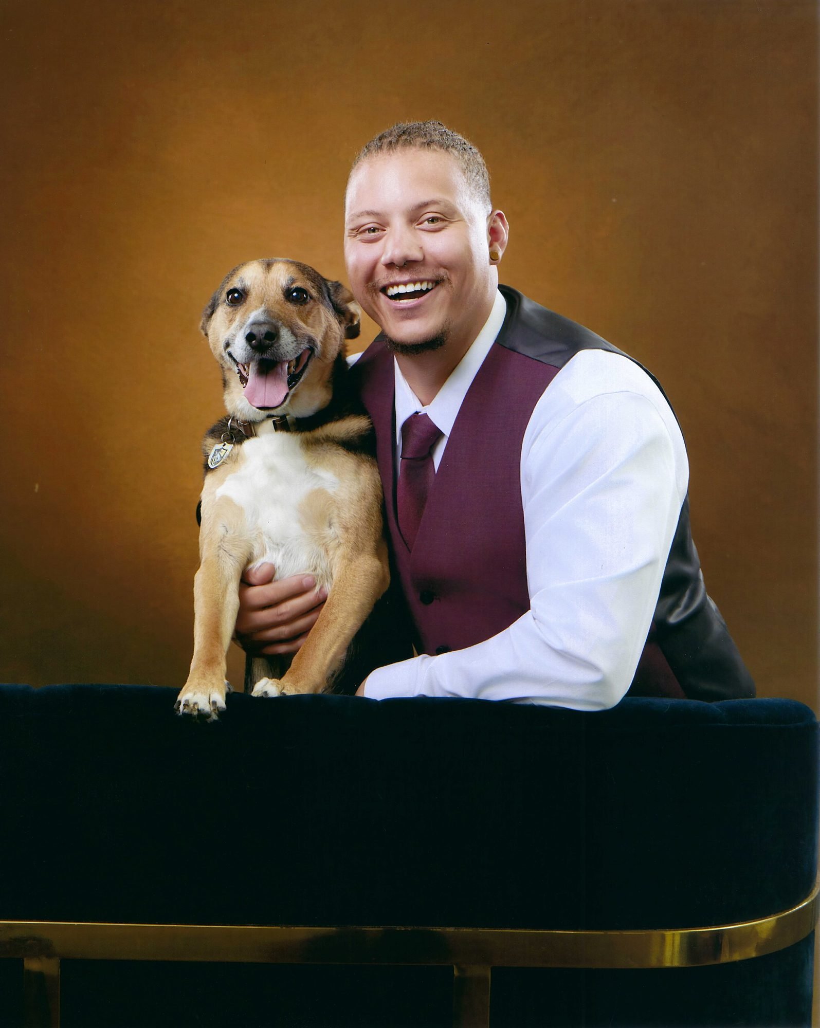 Jordan Marsteller with his dog Harley